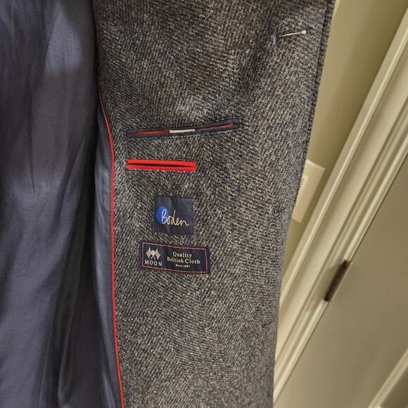 Boden Men's Grey/Blue Overcoat- Size 42R - Picture 8 of 8